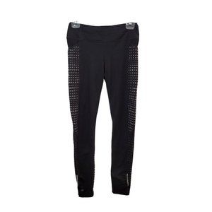 Athleta Be Free Reflective Leggings Black Mesh Size Small